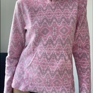 La Vie En Rose Fuzzy Pyjama Top Hoodie Size S Sweatshirt PJ Top Fleece